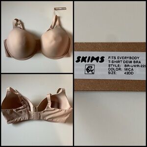 Skims Fits Everybody T-shirt Demi Bra in Mica NWT size 42DD